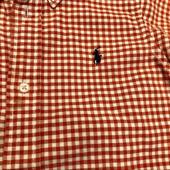 Ralph Lauren Red and White Plaid Toddler Button Down Collared Shirt, Size 2T - Picture 3 of 6